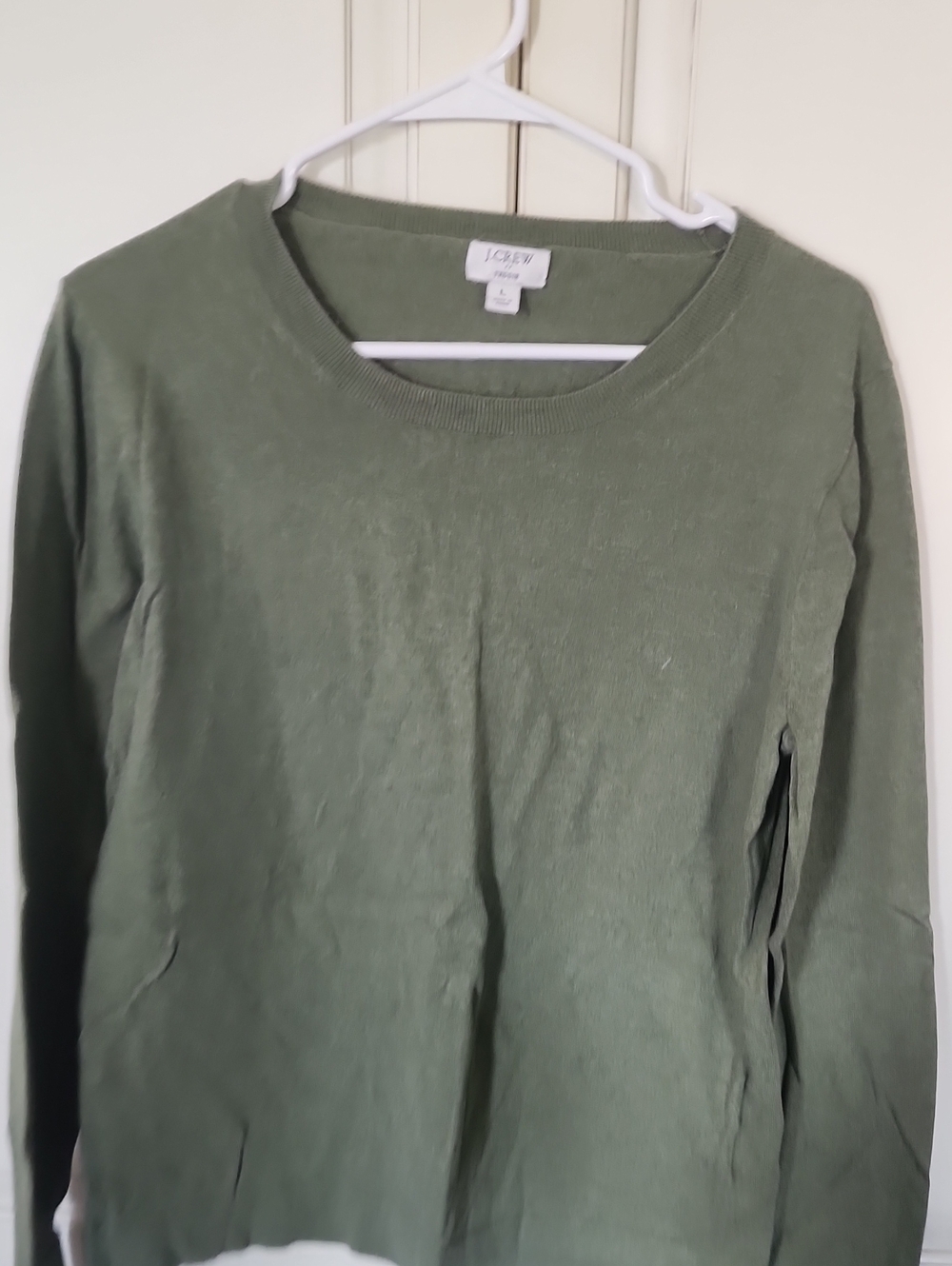 J. Crew Olive Green Crewneck Sweater
